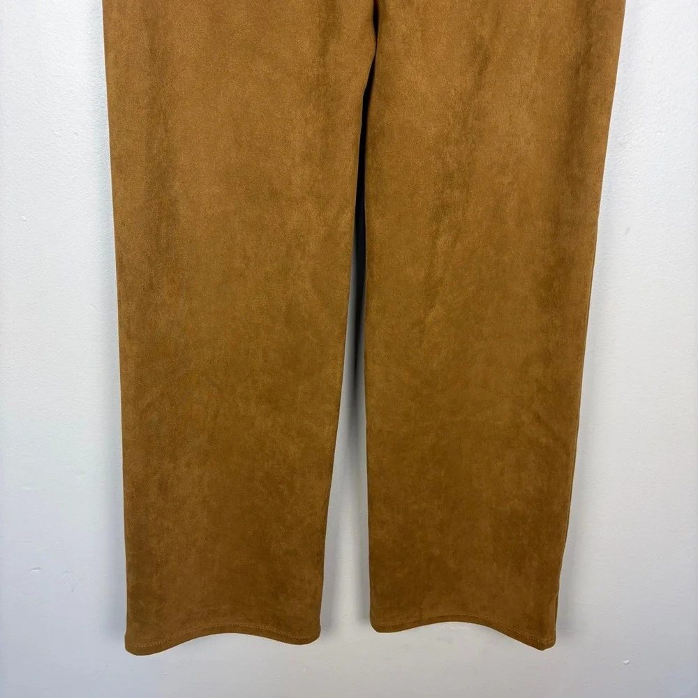 Banana Republic Ultra High-Rise Wide-Leg Vegan Suede Pant Tan Clean Girl Size 28